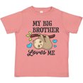 thumbnail image 3 of Inktastic My Big Brother Loves Me with Sloth and Hearts Boys or Girls Toddler T-Shirt, 3 of 5