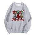thumbnail image 1 of WEAIXIMIUNG Sweat-Shirt pour Femmes Zip Noir Manches Longues Mode Décontractée Col Rond Imprimé de Noël Hoodie Léger, 1 of 2