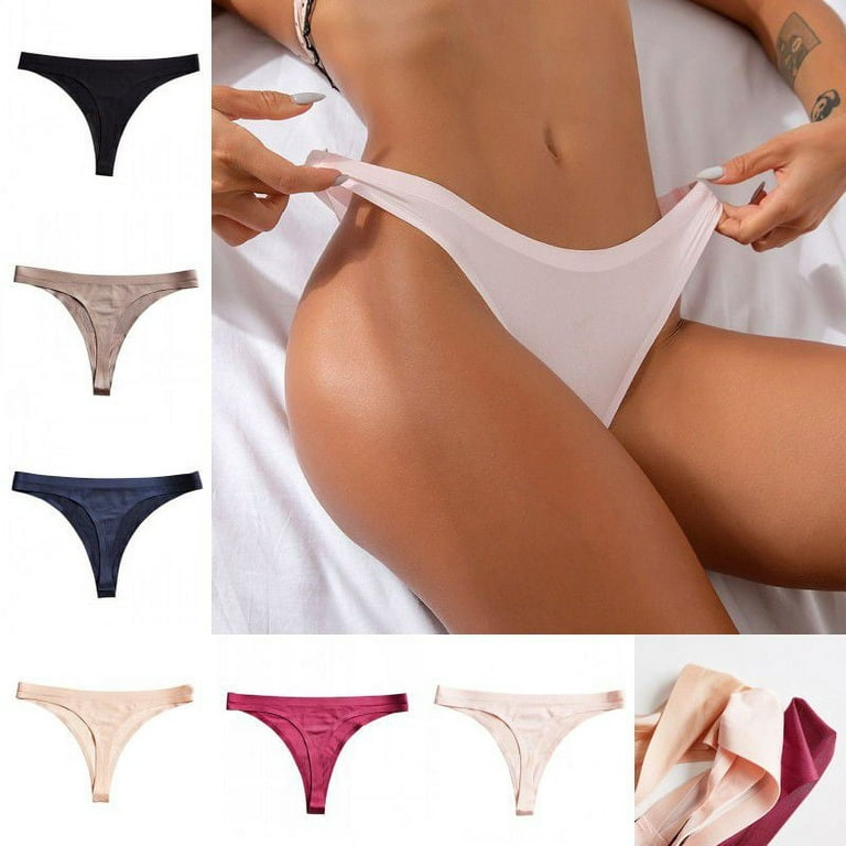 Ice Silk Sexy Women Thongs G-string Bikini Seamless Low-Waist Panties  Underwear