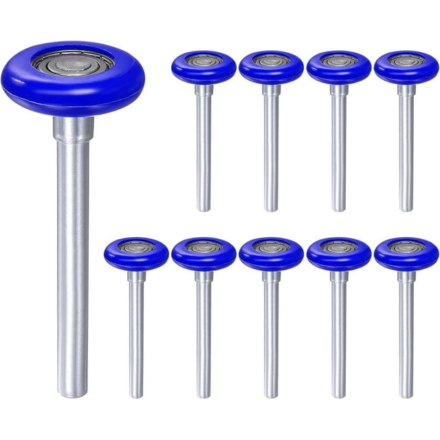 10 Pcs Rouleaux de Porte de Garage en Nylon 1.8 Pouces pour Piste de Garage 2 Pouces, Roues de Porte de Garage Silencieuses 4.25 Pouces, Roulement de Précision 6200zz 8 Boules, Bleu