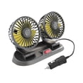 thumbnail image 1 of Ventilador de refrigeración genérico para coche, silencioso, potente, doble cabezal para carro, RV, salpicadero de coche Amarillo, 1 of 8