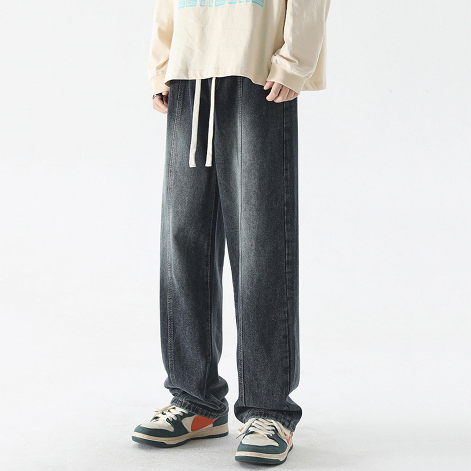 Winter Thick Woolen Pants Men's Fashion Casual Wide-leg Pants Men  Streetwear Loose Korean Style Strai… | Mens streetwear, Casual wide leg  pants, Mens fashion casual