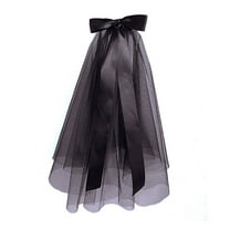 UNTERING Veil Short Tulle Wedding Veils Double Layer Halloween Cosplay Bridal Veil for Bride Marriage Wedding Party Accessories