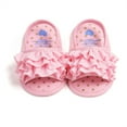 thumbnail image 4 of Honeeladyy Summer Savings Infant Baby Girls Boys Open Toe Sandals Summer Polka Dot Crib Shoes Toddler Soft Sole Dress Flat Shoes (Pink,9-11 Months), 4 of 4