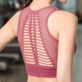 thumbnail image 3 of Women's Seamless Sports Bra Mesh Breathable Openwork Athletic Workout Tank Tops Longline Gym Fitness Running Yoga Tops, 3 of 5