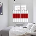 thumbnail image 4 of Red Solid Color Texture Kitchen Curtains 72 Inch Length, Simple Red Stripes Grommet Top Bedroom Living Room Curtains, Light Filtering Cafe Curtain Drapes 2 Panels Set 104''x72'', 4 of 9