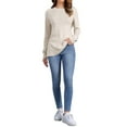 thumbnail image 2 of Pullover Sweaters for Women Long Sleeve Crew Neck Knit Sweater Tops Casual Fall Outfit 2025 XS Apricot, 2 of 6