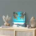 thumbnail image 2 of Wall Art Prints, Ocean Beach Framed Canvas Prints for Bedroom Living Room Bathroom Office, Summer Coconut Coastal Sea Landscape Gallery Wrap Wall Art Poster for Gifts Home Decor 12"x12", 2 of 9