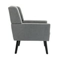 thumbnail image 6 of Modern Soft Linen Material Ergonomics Accent Chair Living Room Chair Bedroom Chair Home Chair With Black Legs For Indoor Home, 6 of 7