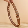 thumbnail image 3 of Women'S 2025 Popular Belt | Punk Fashion Versatile Golden Rivets, American Retro Wildness Style, Genuine Leather, Alloy Buckle, Suitable for Work Pants and Jeans, Ideal for Various Occasions., 3 of 19
