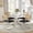 Square Table + Black Chairs, variant on 36" Round Dining Table Set for 4, Silver Stainless Steel Cross Legs, 4 Rattan Velvet Upholstered Chairs, Modern Kitchen for Breakfast Nook