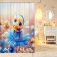 thumbnail image 2 of Erosebridal Dreamy Bug Bee Shower Curtain 72Wx78L,Boho Floral Bath Curtain,Blue Pink, 2 of 5