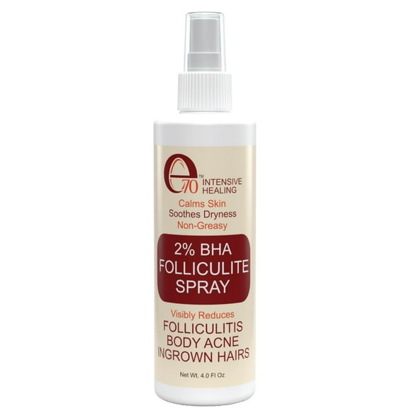 e70 Tratamiento de foliculitis Spray corporal con ácido salicílico - Solución para el acné para mujeres y hombres - Fórmula de aceite de árbol de té - Niebla fina de secado rápido para una piel clara