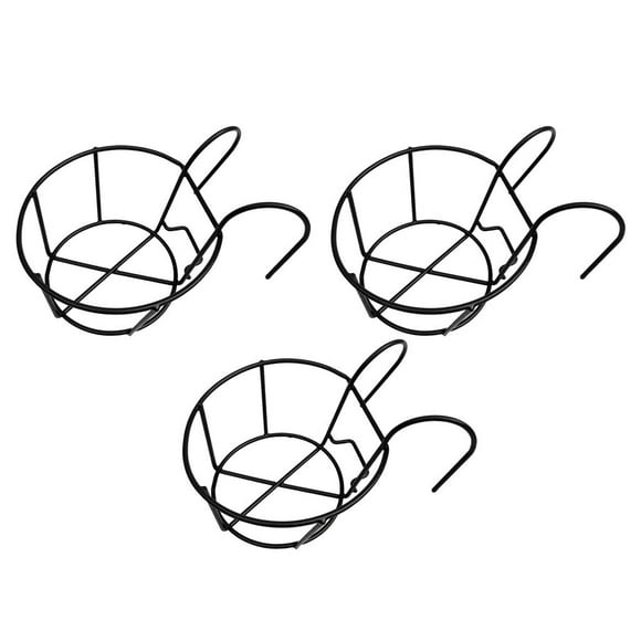 GROWTH TANK 3x Railing Planter Hanging Plant Iron Racks for Balcony Porch Fence Wall-Mounted