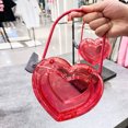 thumbnail image 2 of Bolsos de noche con forma de corazón de melocotón para mujer, bolsos de diseñador de lujo, carteras, novedad 2024, en caja de plástico ABS transparente para el hombro, 2 of 5