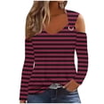 thumbnail image 2 of Styesk Chandails à Manches Longues pour Femmes, Chemise Tendance à Rayures, Tunique Ample à Col Rond, Chandail Décontracté à Imprimé Léopard, Chandail Doux et Léger, 2 of 5