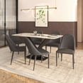 thumbnail image 5 of LeisureMod Seville Modern Dining Side Chair Armless, Leather, Metal Legs by  Grey, 5 of 10