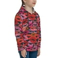 thumbnail image 3 of Balery Red Lips Kissing Pattern Boys Hoodie, Youth Pullover Hooded Sweatshirt, Kangaroo Pocket Hoodie for Kids Girls -Medium, 3 of 6