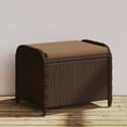 thumbnail image 1 of vidaXL Garden Stool with Cushion Brown 58x46x46 cm Poly Rattan, 1 of 5