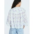 thumbnail image 3 of Scoop Women's Flowy Cotton Blouse with Long Sleeves, Sizes XS-XXL, 3 of 5