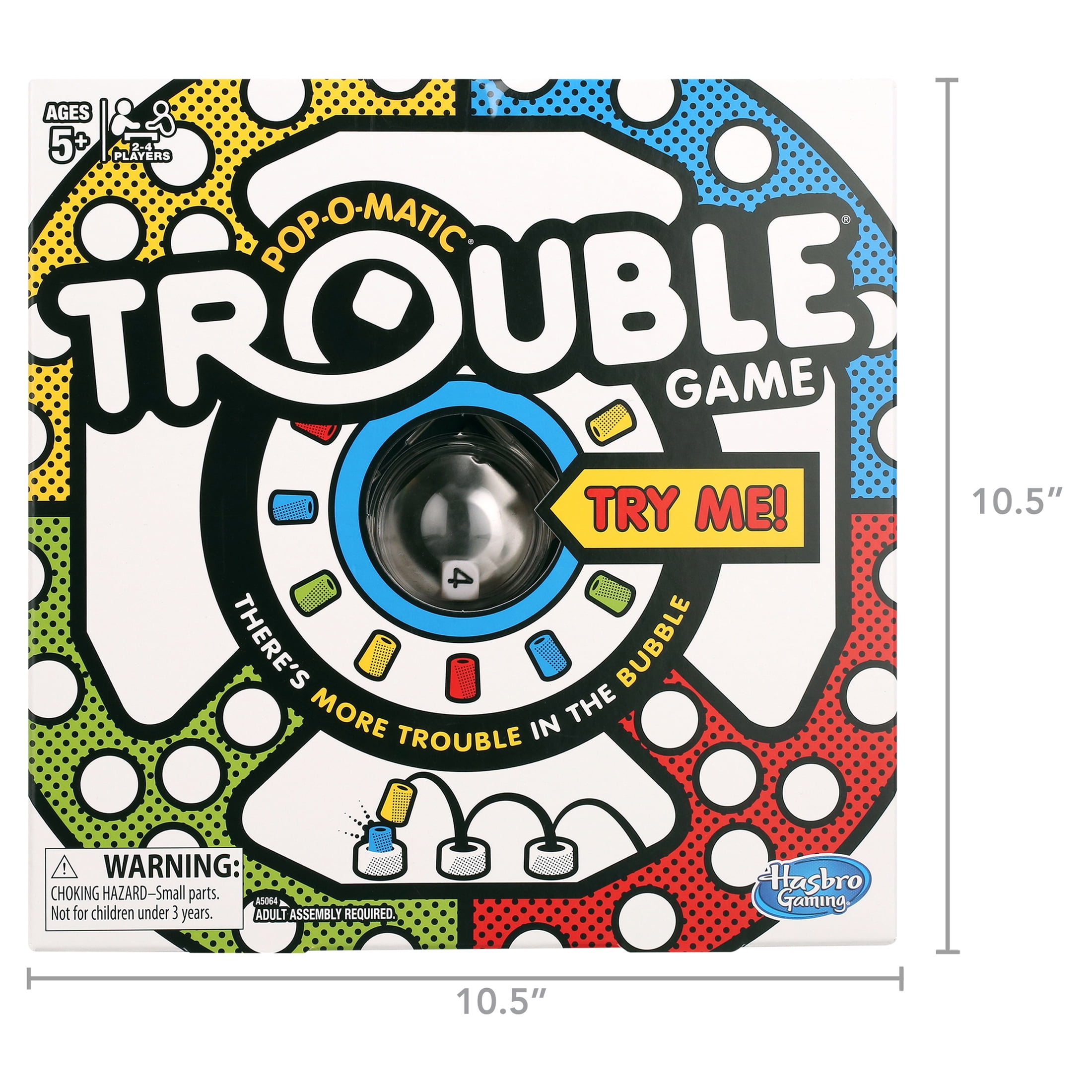 Trouble Board Game for Kids, 2-4 Players, Teacher School Supplies, Ages 5+