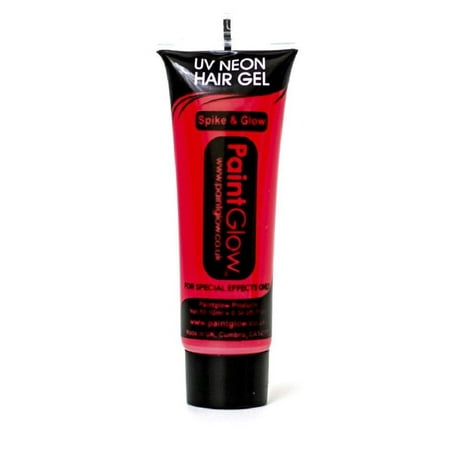 Paint Glow Neon Red UV Reactive Hair Gel Colour Makeup Costume