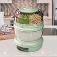 thumbnail image 1 of Contenedor de y cereales de 6 rejillas, contenedor de plástico impermeable sellado, caja de almacenamiento de granos de alimentos a , Verde claro de 2 niveles. Macarena contenedor de almacenamiento de arroz, 1 of 7
