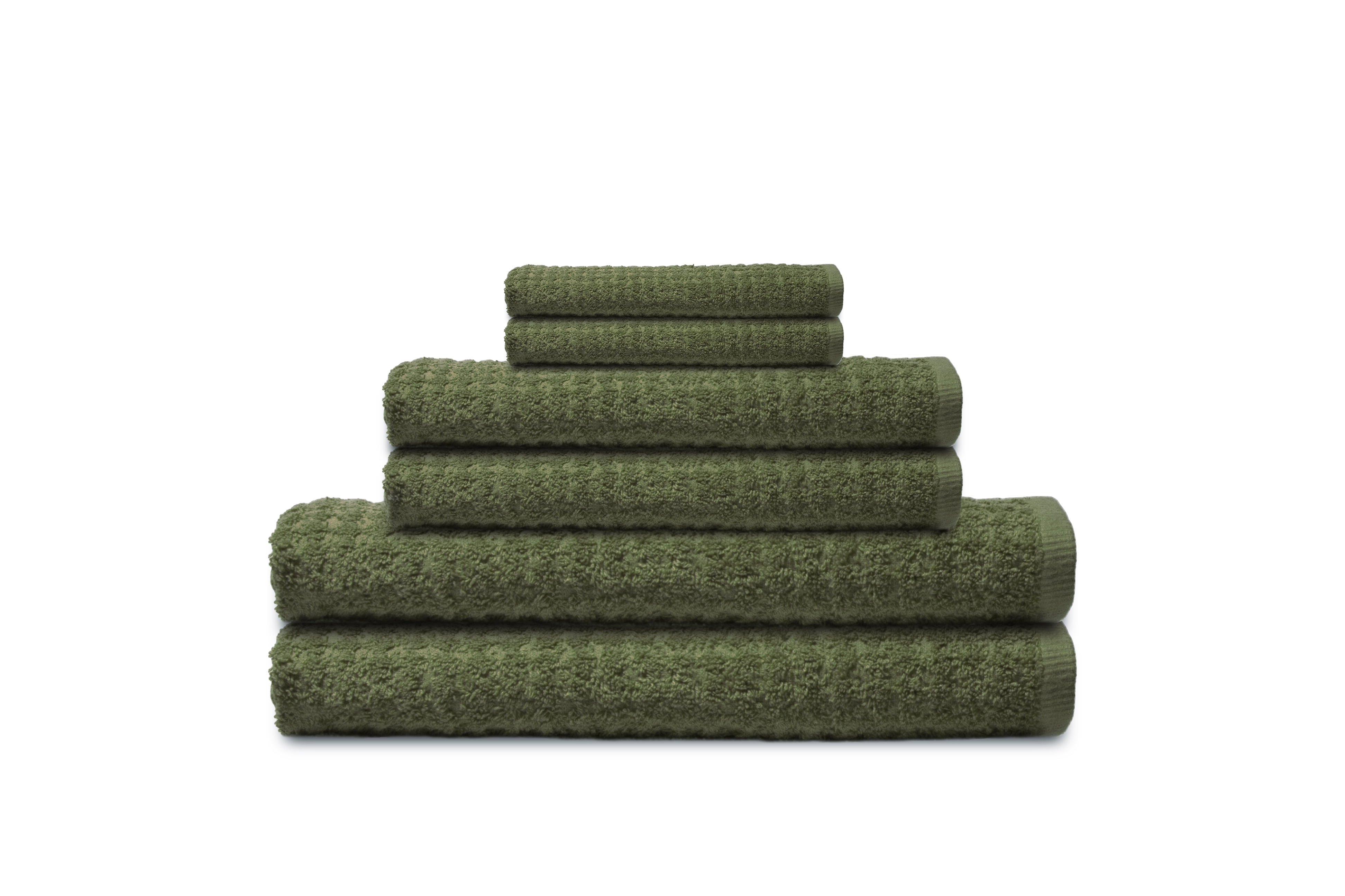 Textured 6Piece 100 Combed Cotton Bath Towel Set In Sage Walmart