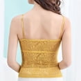 thumbnail image 6 of OGLCCG Women's Lace Camisole with Built-in Padded Bra Adjustable Spaghetti Straps V Neck Crop Cami Top Summer Basic Layering Top,XXXL,Yellow, 6 of 8