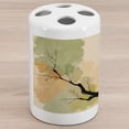 thumbnail image 1 of Korean Ceramic Toothbrush Holder, Women in Traditional Clothes Standing on a Tree Branch Watercolor Style, Decorative Versatile Countertop for Bathroom, 4.5" X 2.7", Pale Peach Multicolor, 1 of 4