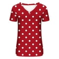 thumbnail image 5 of ZQGJB Polka Dot Shirts for Women Summer Short Sleeve Casual V Neck Graphic Tunic Blouse Loose Fit Oversized Baggy Pullover Tops Red XXL, 5 of 5