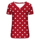 thumbnail image 5 of ICHUANYI Clearance Women's V-neck Print T-shirt Fashion And Comfortable Women's Short Sleeve Top(Red, XXL) ICHUANYI WER2023080707936, 5 of 5