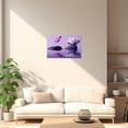 thumbnail image 3 of ZHONGYUTONG Zen Wall Art Canvas Lotus Flower and Purple Butterfly Pictures Spa Stones Painting Meditation Spiritual Bathroom Wall Decor Framed (24.00" x 36.00"), 3 of 5