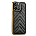 thumbnail image 2 of ELEHOLD Plating Leather Case for iPhone 14 Pro Max 6.7inch Skin-Touch Anti-Scratch Shockproof Protective Case  - Black, 2 of 7