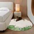 thumbnail image 2 of Round Rugs 4Ft, St. Patrick's Round Area Rug Washable Indoor Throw Carpet, Luck Shamrock Eucalyptus Leaves Flowers Beige Soft Non Slip Circle Rug for Kitchen Nursery Room Home Decor Aesthetic, 2 of 8
