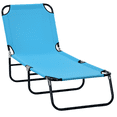 thumbnail image 1 of Outsunny Chaise Longue Pliante Chaise de Bronzage pour Enfants Dossier Réglable, Bleu Ciel - Ensemble de 1, 1 of 10