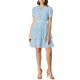 thumbnail image 1 of INSPIRE CHIC Vestido corto de doble capa con cuello atado, mangas fruncidas y cintura elástica en A, XL, azul claro, 1 of 7