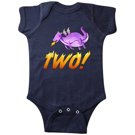 

Inktastic 2 Second Birthday Purple Dragon Breathing Fire Gift Baby Boy or Baby Girl Bodysuit