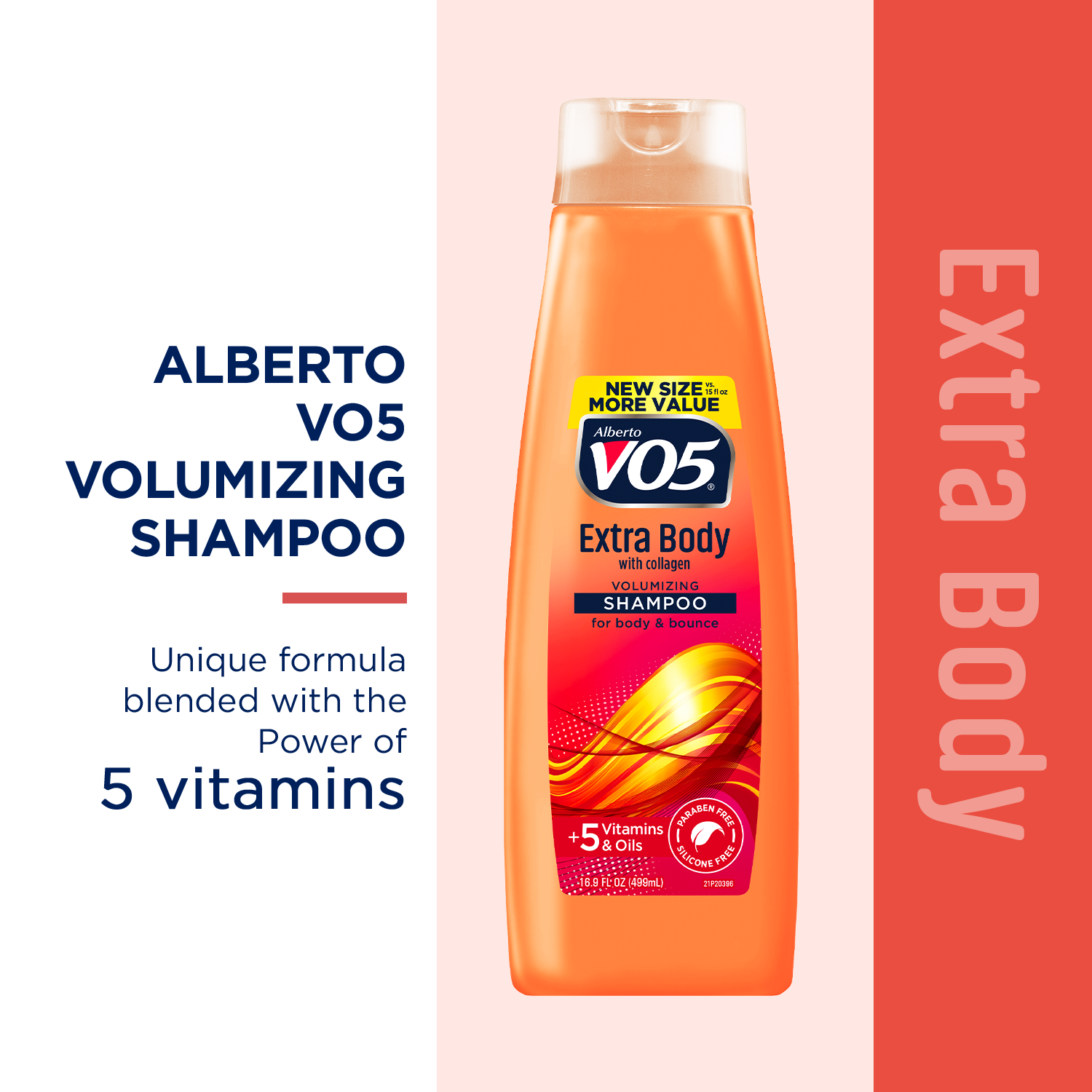 Alberto VO5 Extra Body Volumizing Shampoo with Collagen for All Hair Types, 16.9 oz - image 3 of 6