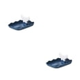 thumbnail image 4 of Transemion Pot Lid Holder with Tray Nonslip Kitchen Multi-purpose Organizer Spatula Pan Stand Cabinet Storage Rack Household Blue 2Set, 4 of 6