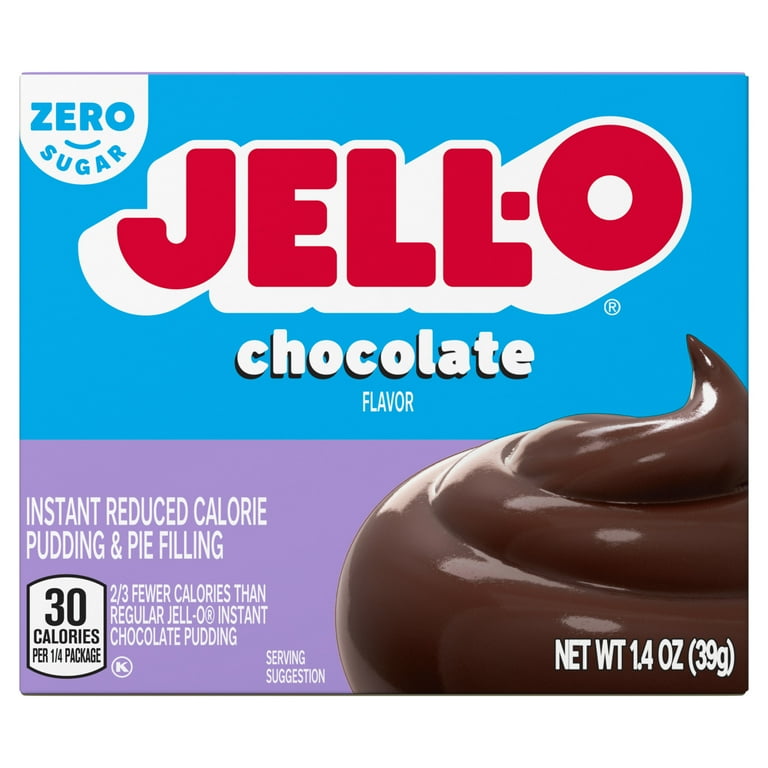 Jell O Chocolate Flavor Zero Sugar Instant Reduced Calorie Pudding Pie Filling Mix 1.4 oz Box Walmart