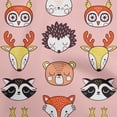 thumbnail image 1 of oneOone Rayon Medium Pink Fabric Cute Animal Face Pattern Fabric For Sewing Printed Craft Fabric By The Yard 56 Inch Wide, 1 of 5
