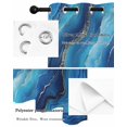 thumbnail image 5 of Blue and Gold Marble Thermal Insulated Blackout Curtains for Bedroom 24 Length Modern Abstract Ocean Blue Gradient Room Darkening Curtain 1 Panel Grommet Window Curtain Drape for Living Room, 5 of 7