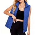 thumbnail image 5 of Wovilon Women's Diamond Quilted Puffer Vest Stand Collar Full Zip Sleeveless Lightweight Lined Outerwear with Pockets Casual Fall Winter, 5 of 6