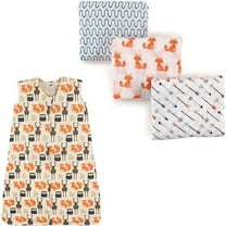 Hudson Baby Boys' and Girls' Muslin Swaddle Blanket (3-Pack) and Wearable Cotton Jersey Sleeping Bag, Choose Your Color and Size