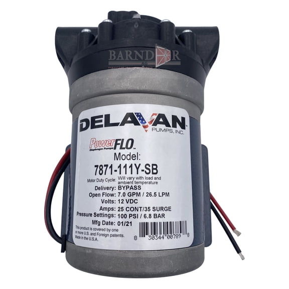Delavan PowerFlo Heavy Duty FB3 7GPM, Bypass 100PSI Pump | 7871-111Y-SB