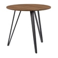 thumbnail image 4 of CorLiving Ezra Round Engineered Wood Top Indoor Dining Table with Black Iron Hairpin Legs, Brown Woodgrain, 4 of 8