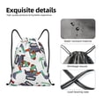 thumbnail image 4 of Xecao Dinosaur on Excavator2 Pattern Sports Drawstring Backpack - String Swim Gym Bag with Wet Proof Pocket for Women&Men-Small, 4 of 6