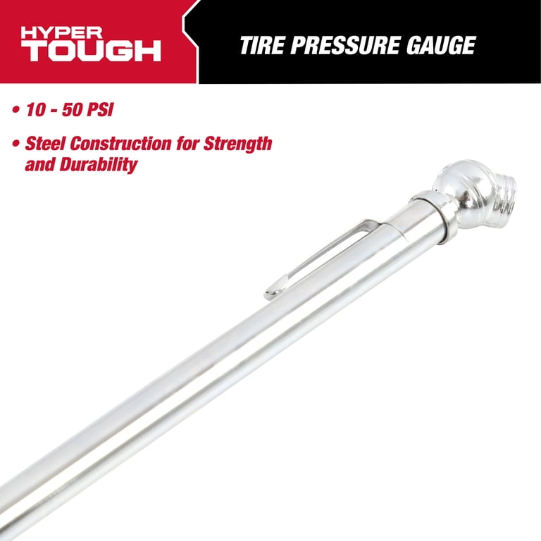 Hyper Tough Tire Gauge, 10-50 PSI, Steel, 3-Pack photo 3
