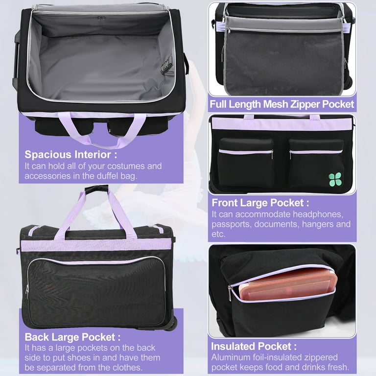 SparkTrend 27 inches Dance Bag With Garment Rack Dance Competition